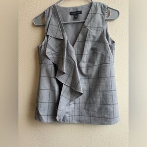 Banana Republic Gray Asymmetrical Ruffled Blouse